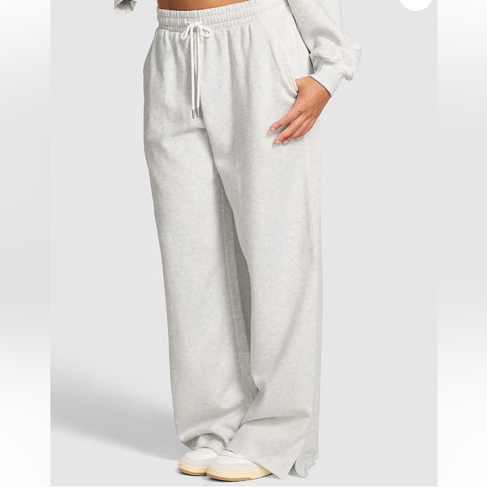 ✨PINK IVY FLEECE WIDE-LEG SPLIT-HEM SWEATPANTS - NWOT✨